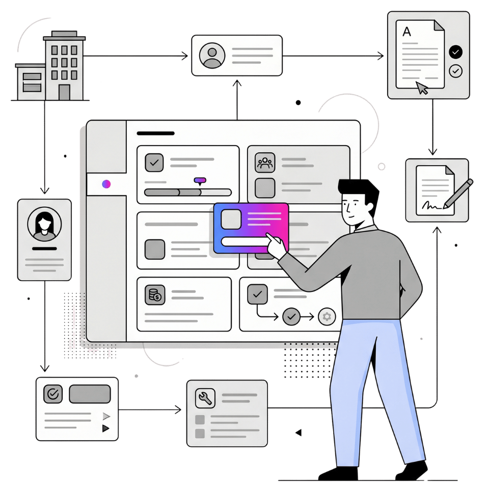 Minimal real estate dashboard with connected property workflows